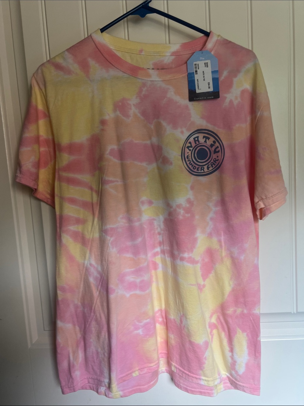 NWT Tie-Dye NATIV Short Sleeve Tee - Pink & Yellow